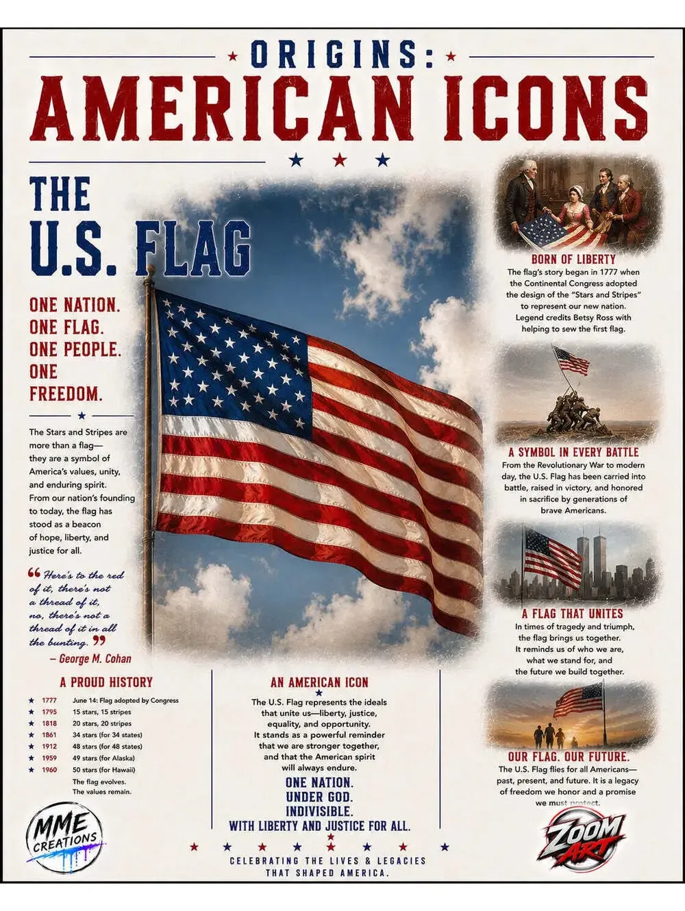 4661 U.S. Flag American Icons 8x10 Glossy Print
